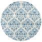 Safavieh Martha Stewart Damask 4" Round Cream and Blue Area Rug, , large