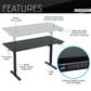 Rta Products Llc Zenith Electric Height Adjustable Sit-to-Stand Desk in Black, , large