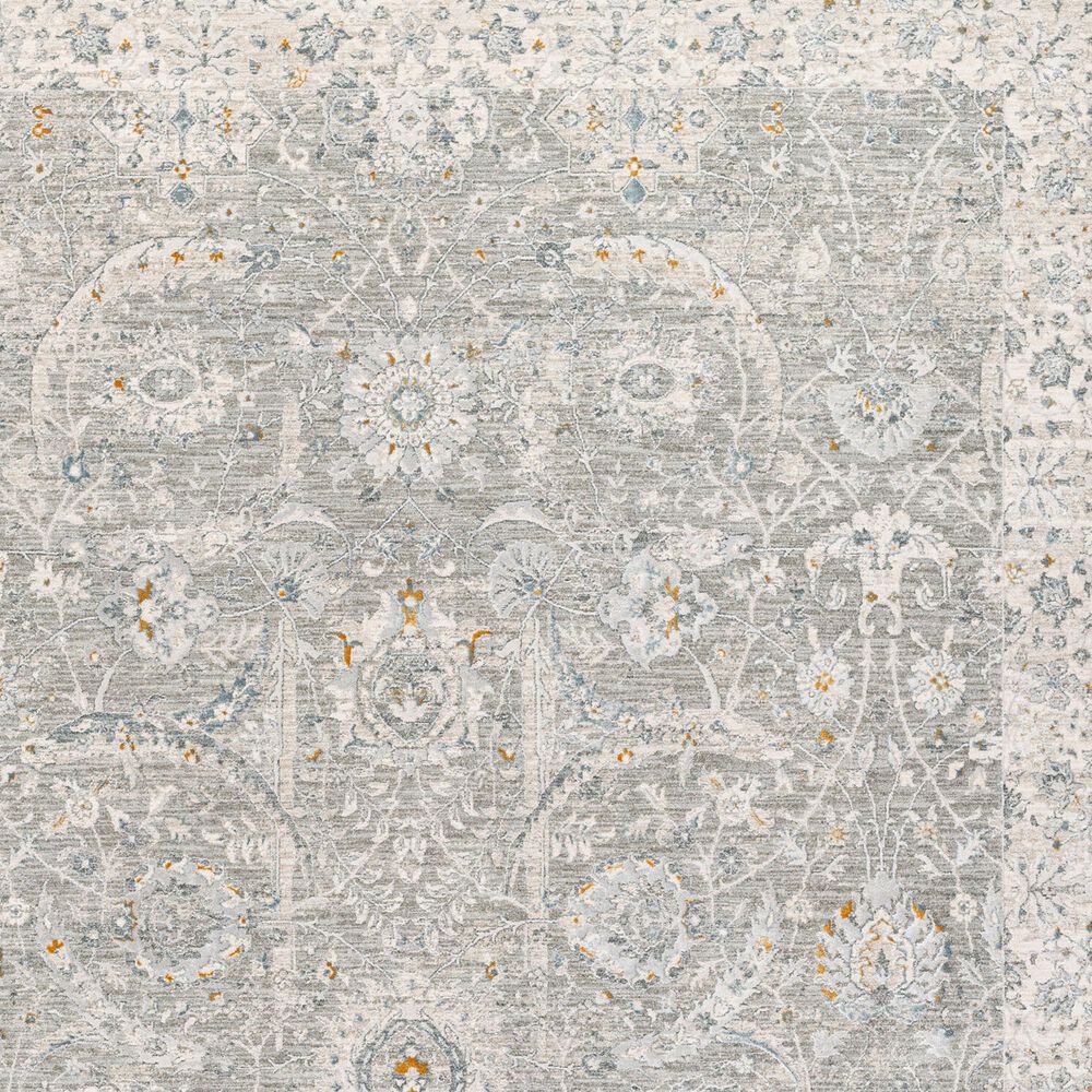 Surya Dresden Gray, Medium Gray, White, Light Slate, Denim and Mustard 7&#39;10&quot; Round Area Rug, , large