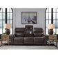Ashley Crossplex Power Recliner Sofa with Adjustable Headrest in Smoke, , large