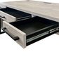Wycliff Bay Mason 3-Drawer Writing Desk in Concrete and Dark Bronze, , large