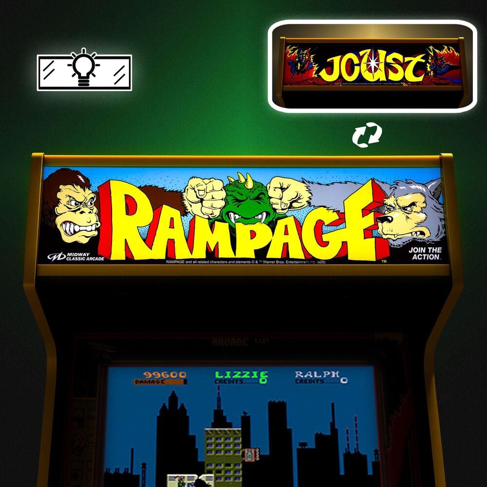 Arcade1Up Joust &amp; Rampage Deluxe Arcade Machine in Multicolor, , large