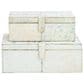 Maple and Jade 2-Piece Handmade Cowhide Storage Decorative Box Set in Silver, , large