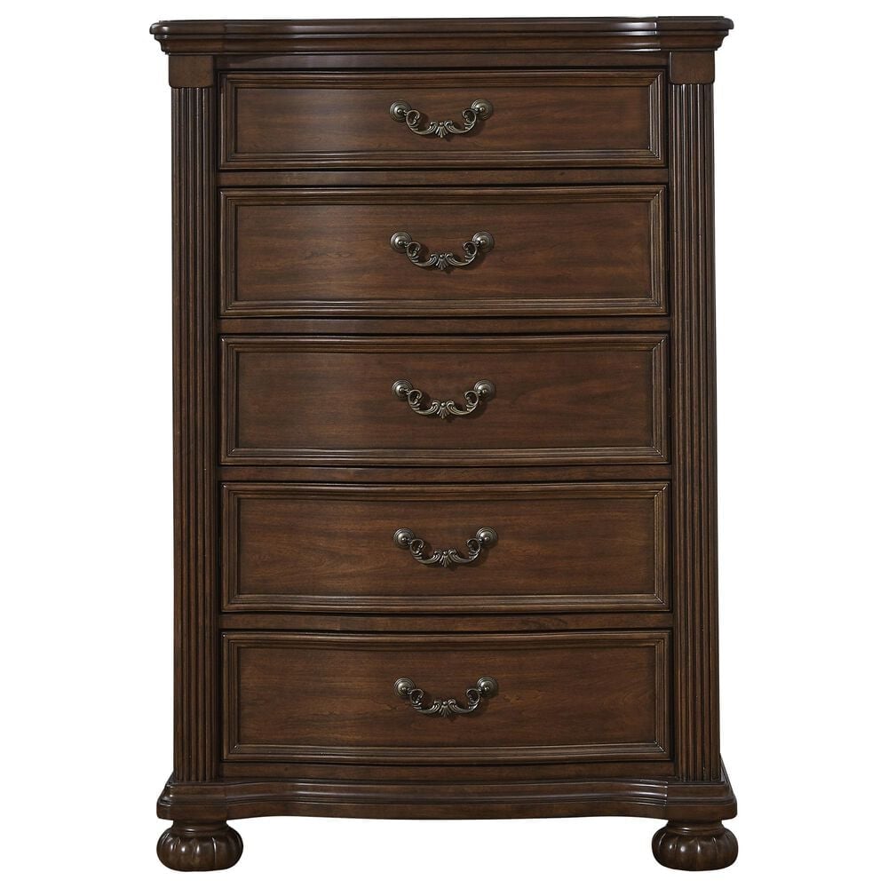 Ashley Lavinton 5-Piece King Bedroom Set in Rich Cherry Brown, , large
