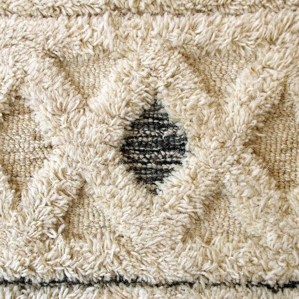 L&amp;R Resources Sinuous Geometric Diamonds 6&#39; Round Cream and Blue Area Rug, , large