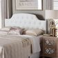 Baxton Studio Morris Queen Headboard with White Upholstered in Black, , large