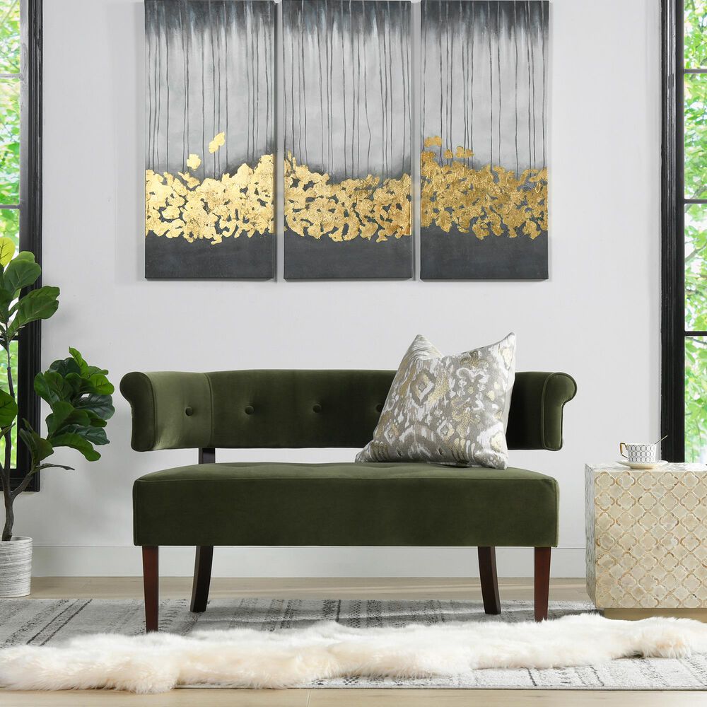 Jennifer Taylor Home Jared Settee in Olive Green Nebraska Furniture Mart