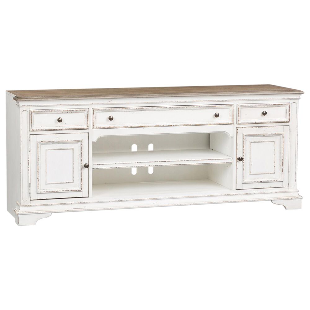 Liberty Magnolia Manor Entertainment Center in White with Antique Finish, , large