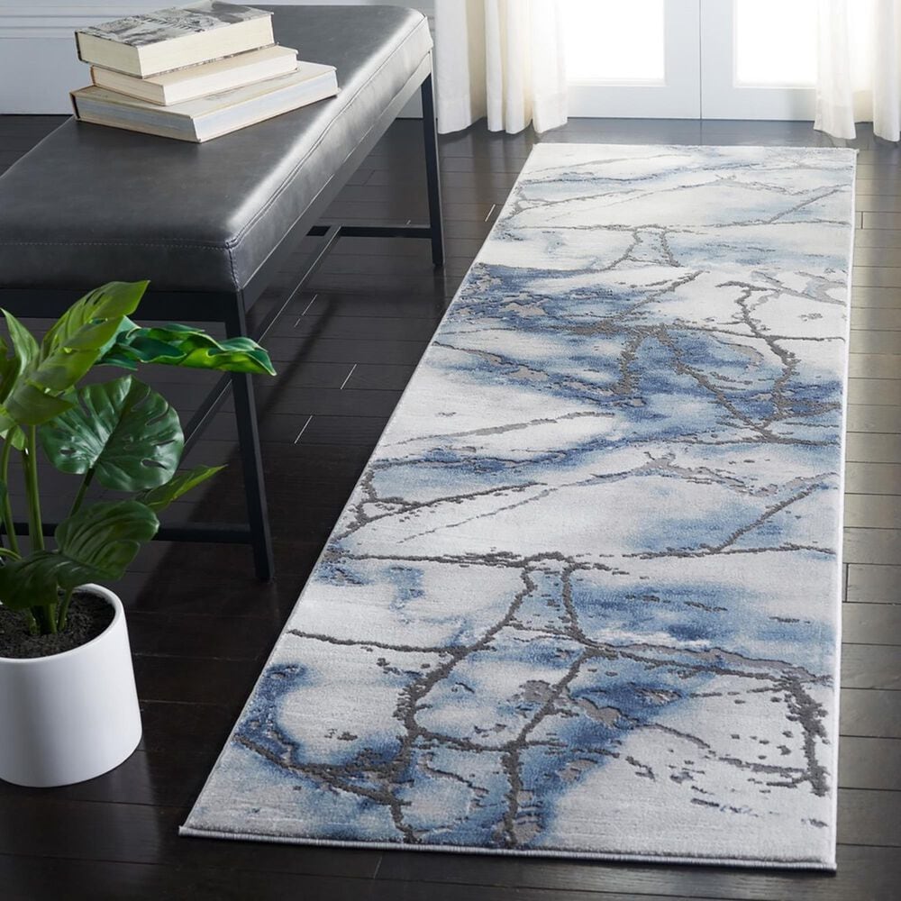 Safavieh Craft 2&#39;3&quot; x 18&#39; Grey and Blue Runner, , large