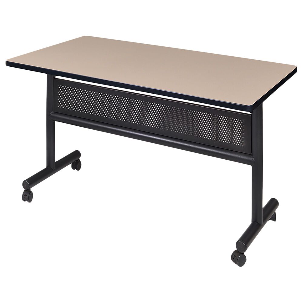 Regency Global Sourcing Kobe 48" Mobile Training Table with Modesty in Beige, , large