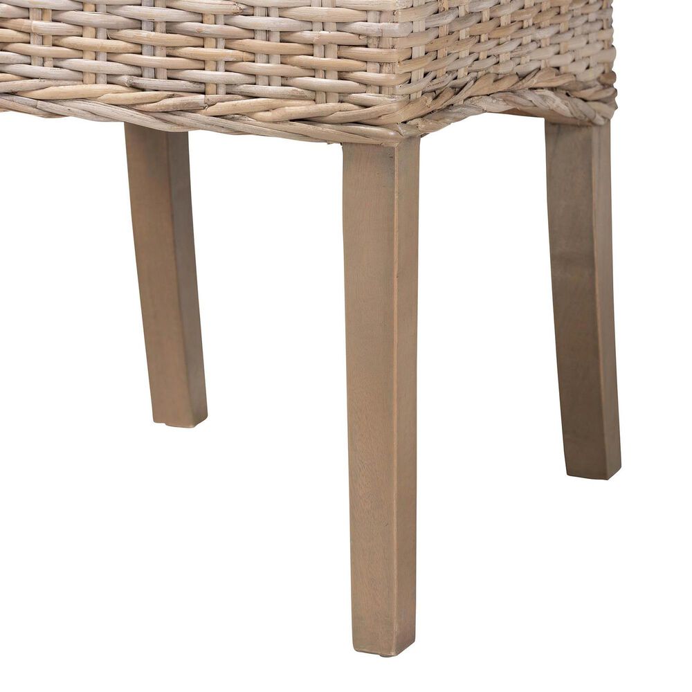 Baxton Studio Santiago Side Chair in Grey and Rustic Taupe, , large