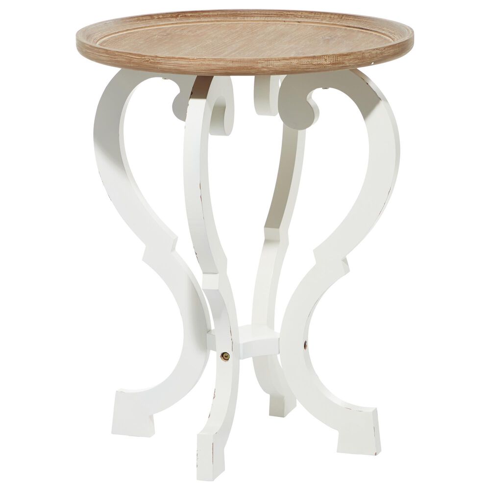 Maple and Jade Accent Table Golden Beige and White, , large