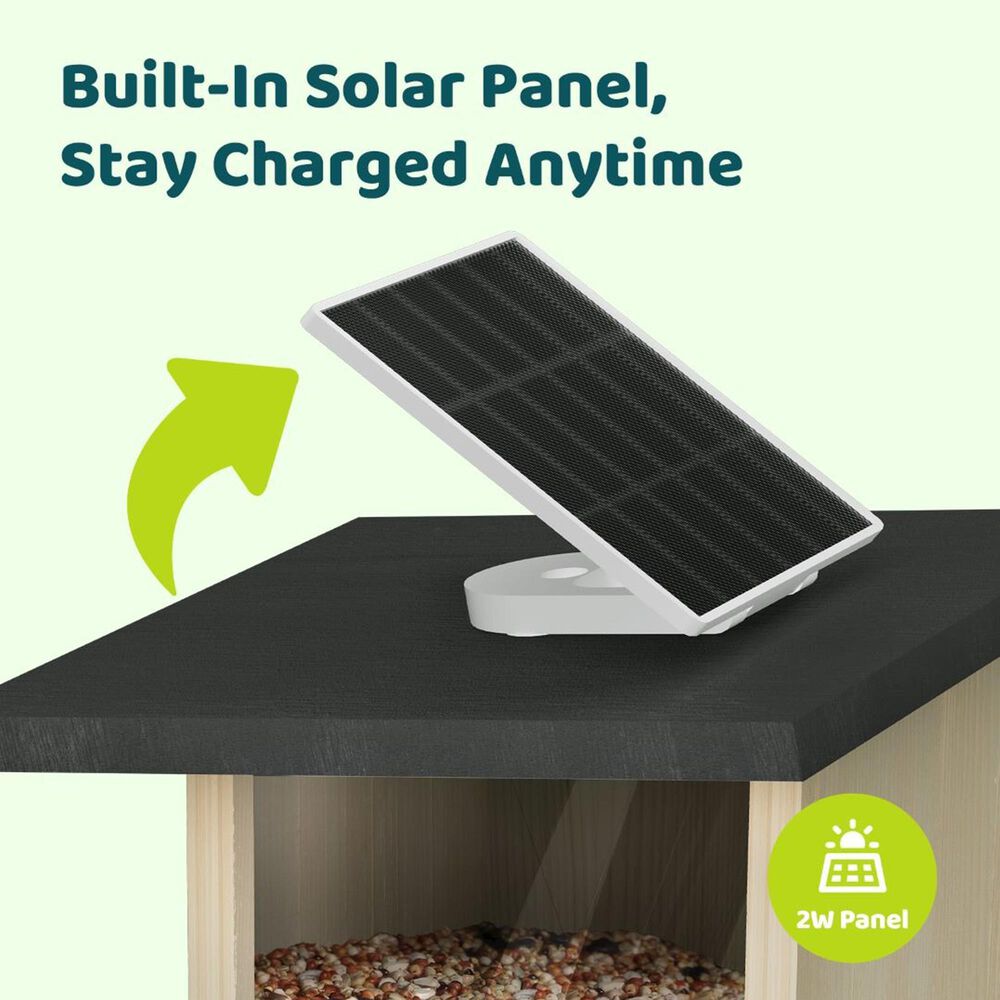Birdfy Bird Feeder Ebony with Smart Camera and Solar Panel in Brown and Black, , large