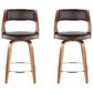 Lumisource Cecina Swivel Counter Stool with Brown Cushion in Walnut and Chrome (Set of 2), , large