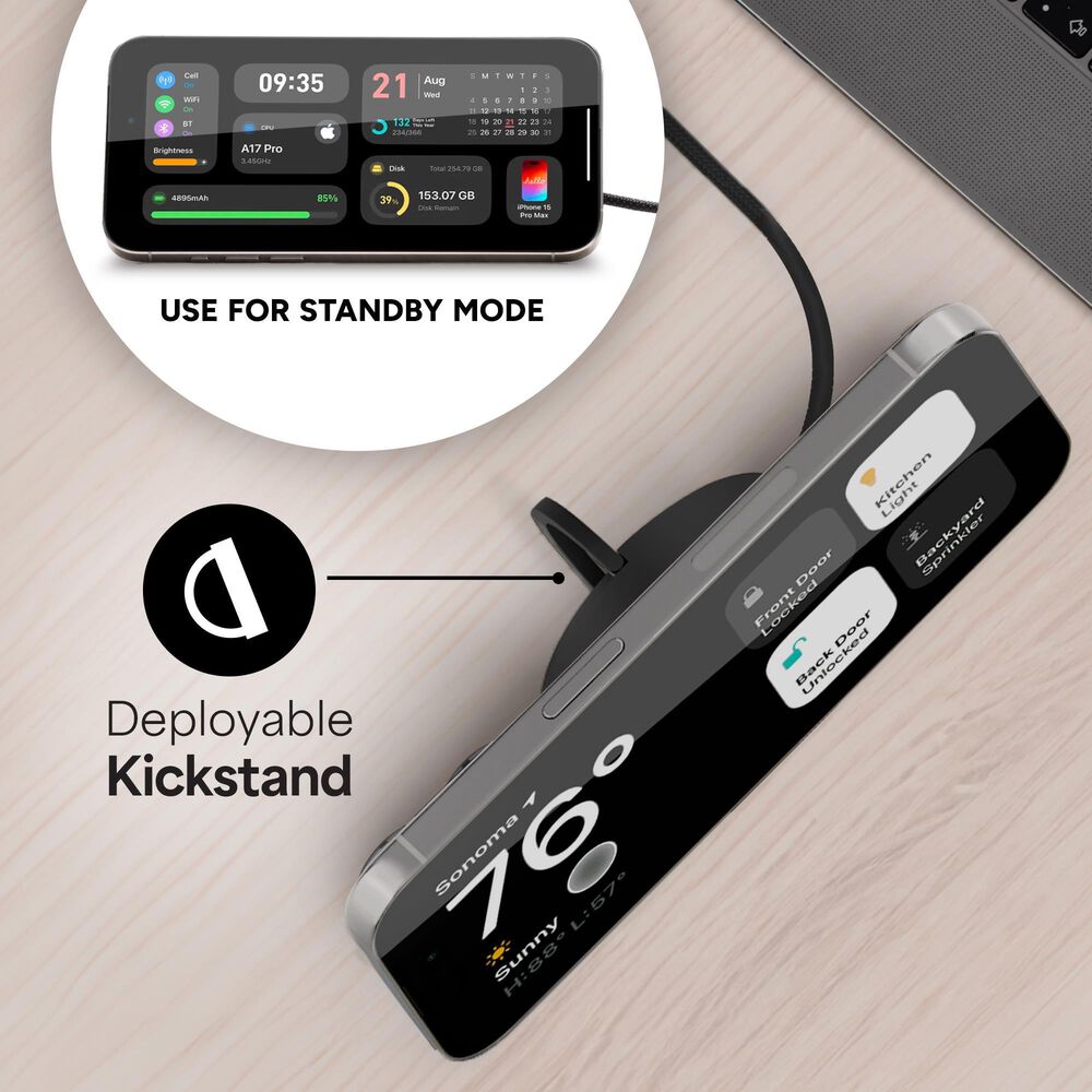 Mophie Wireless Charging Pad with Kickstand in Black, , large