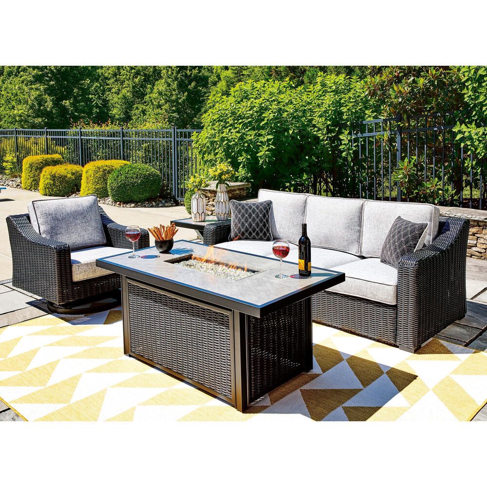 Ashley Beachcroft Sofa with Light Gray Cushion in Black, , large