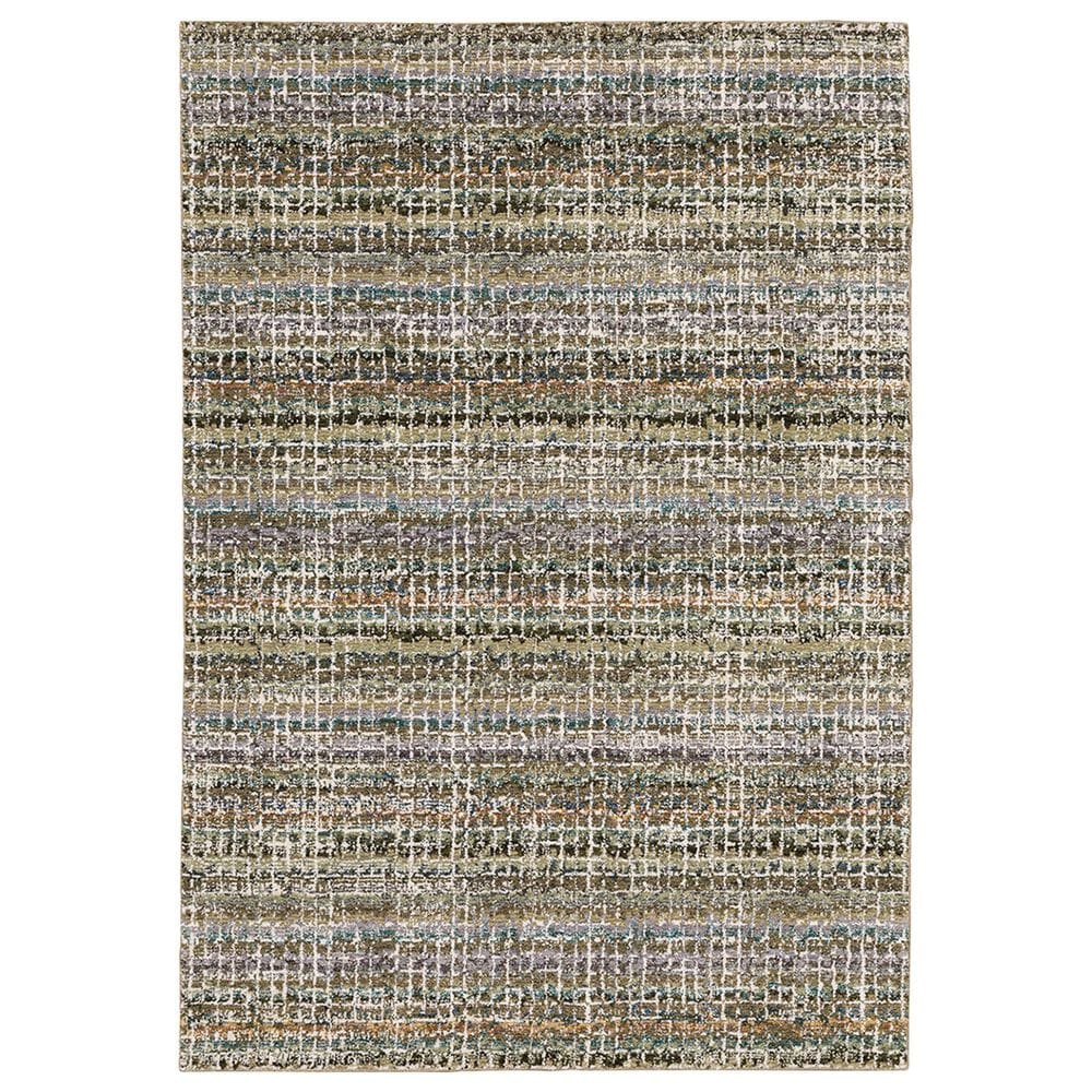 Oriental Weavers Atlas Stripe 747A0 3"3" x 5"2" Green Area Rug, , large