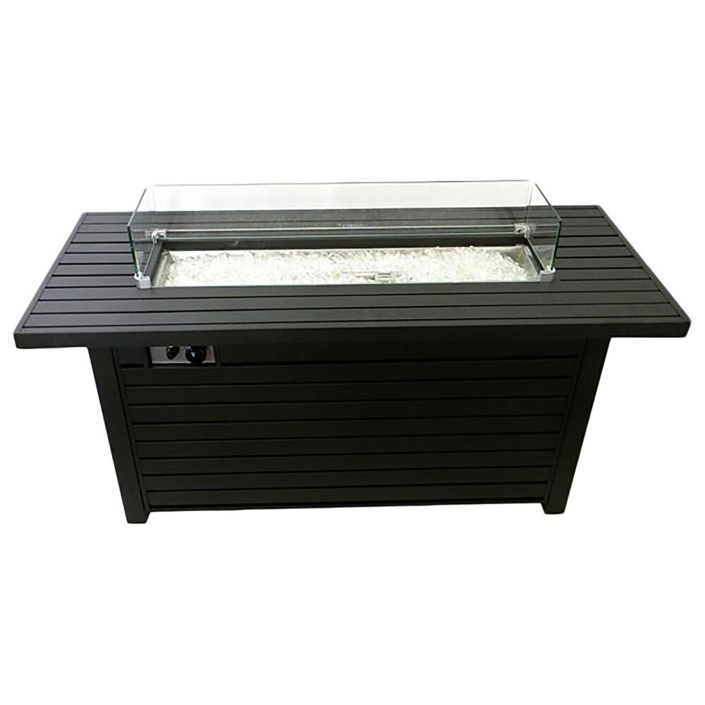 Az Patio Heaters Rectangular Aluminum Propane Gas Fire Pit in Black Mocha, , large