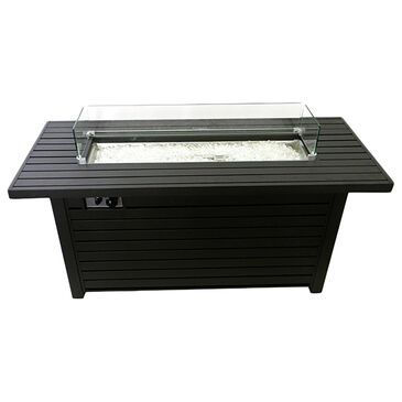 Az Patio Heaters Rectangular Aluminum Propane Gas Fire Pit in Black Mocha, , large