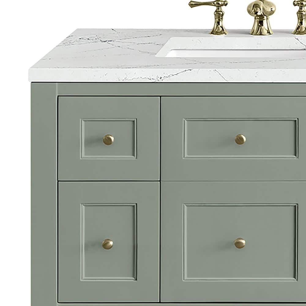 James Martin Vanities Breckenridge 72&quot; Double Bathroom Vanity in Smokey Celadon with 3 cm Ethereal Noctis Quartz Top and Rectangular Sinks, , large