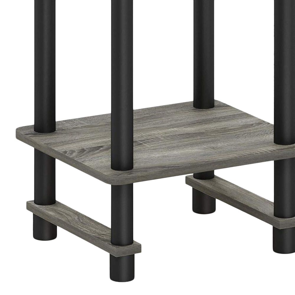 HOMLUX Turn-N-Tube Tall End Table in French Oak and Black, , large