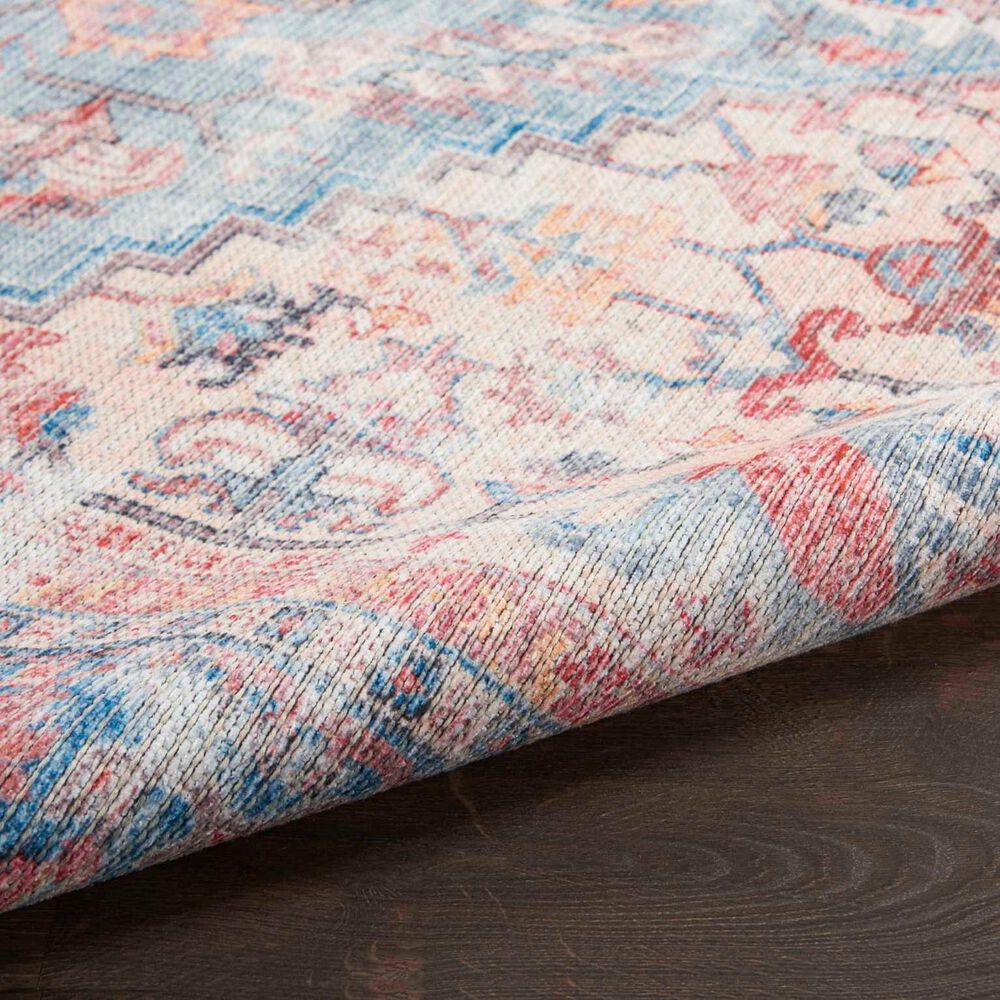 57 Grand by Nicole Curtis Series 1 4&#39; x 6&#39; Blue, Ivory and Red Area Rug, , large