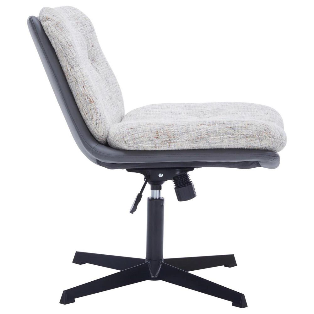 Impressions Vanity Alicia Vanity Chair with White Tweed Cushion in Black, , large