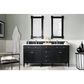 James Martin Vanities Brittany 72" Double Bathroom Vanity in Black Onyx with 3 cm Carrara White Marble Top and Rectangle Sinks, , large