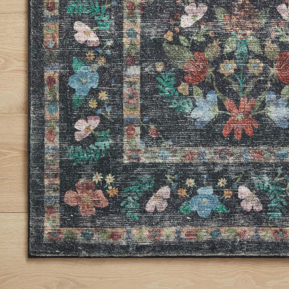 Rifle Paper Co Crafted by Cloth and Company Courtyard 2&#39; x 5&#39; Seville Charcoal Runner, , large