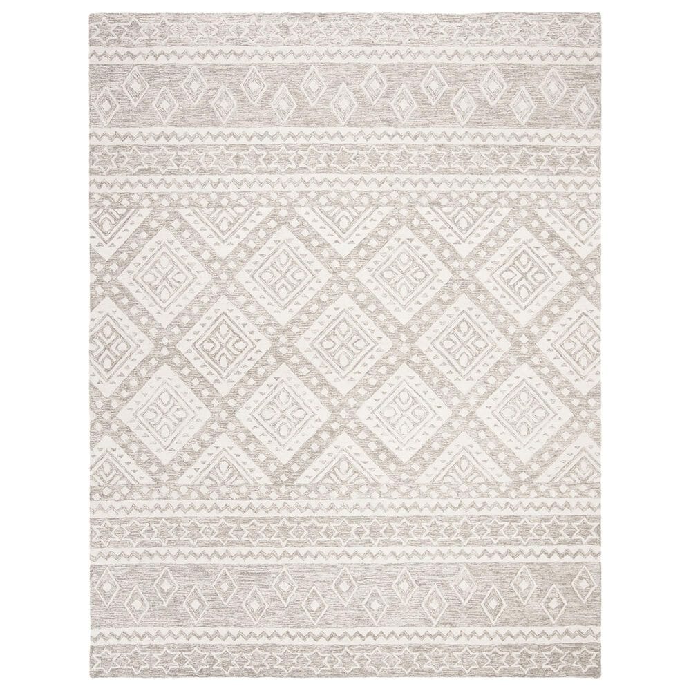 Safavieh Micro-Loop 8" x 10" Dark Gray and Ivory Area Rug, , large