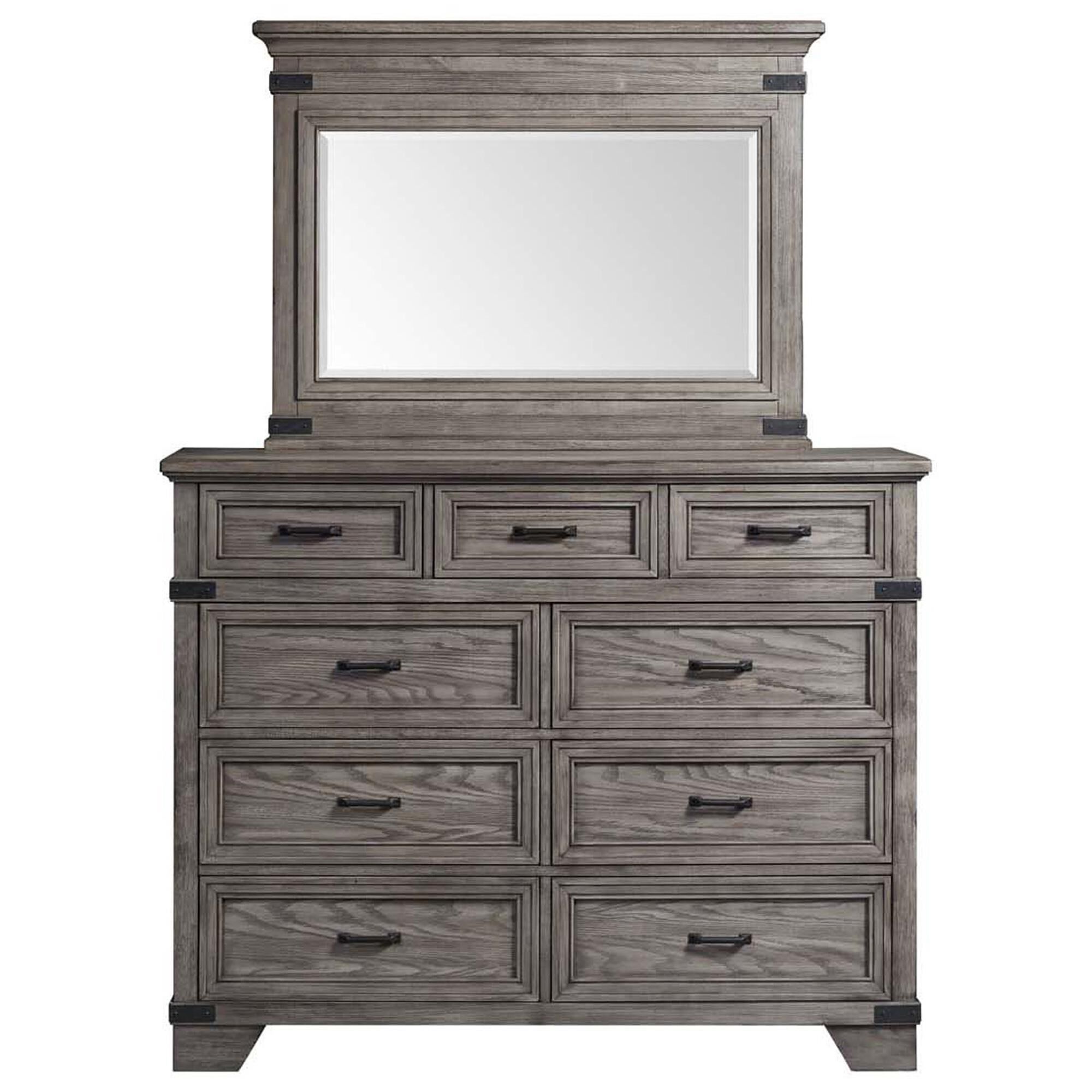 Brushed gray outlet dresser