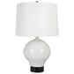 Uttermost Collar Table Lamp in White and Satin Black, , large