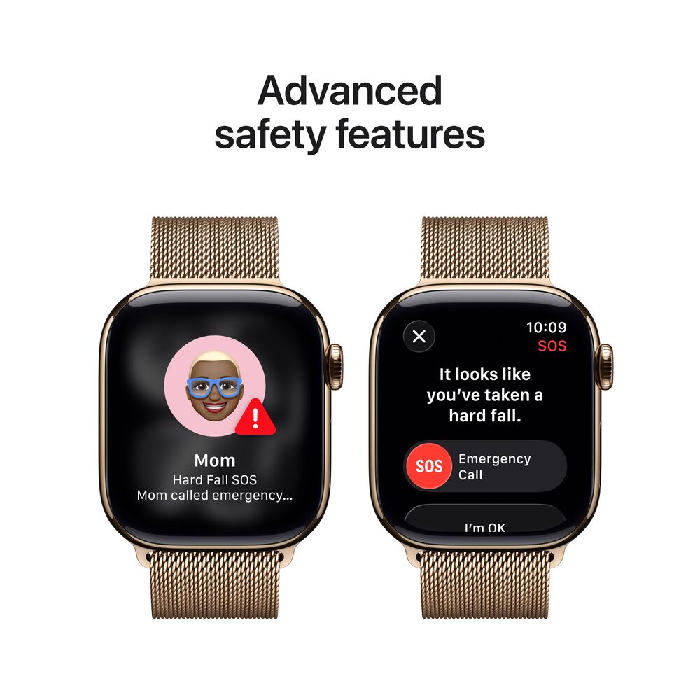 Apple Watch Series 11 &#40;GPS+Cellular&#41; 42mm Gold Titanium Case with Gold Milanese Loop - Gold - &#40;2025&#41;&#40;Pre-Order&#41;, , large