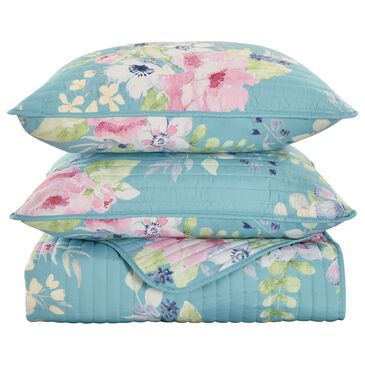 J. Queen New York Esme 3-Piece Full/Queen Quilt Set in Turquoise, , large