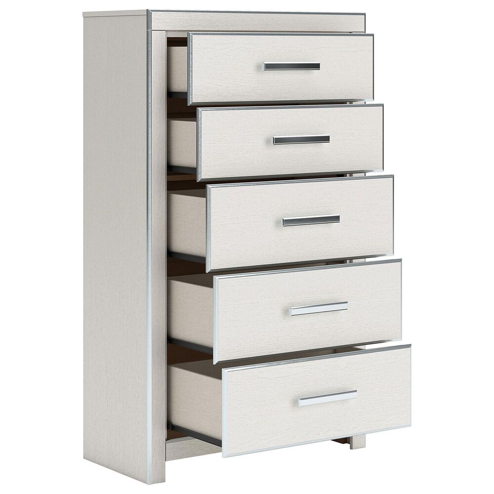 Ashley Zuraleus 5-Piece King Upholstered Storage Bedroom Set in Matte White, , large