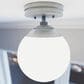 Hunter Hepburn 1-Light Semi-Flush Mount in Brushed Nickel, , large