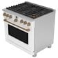 Cafe 5.75 Cu. Ft. Freestanding Dual Fuel Range in Matte White and Brushed Bronze, , large