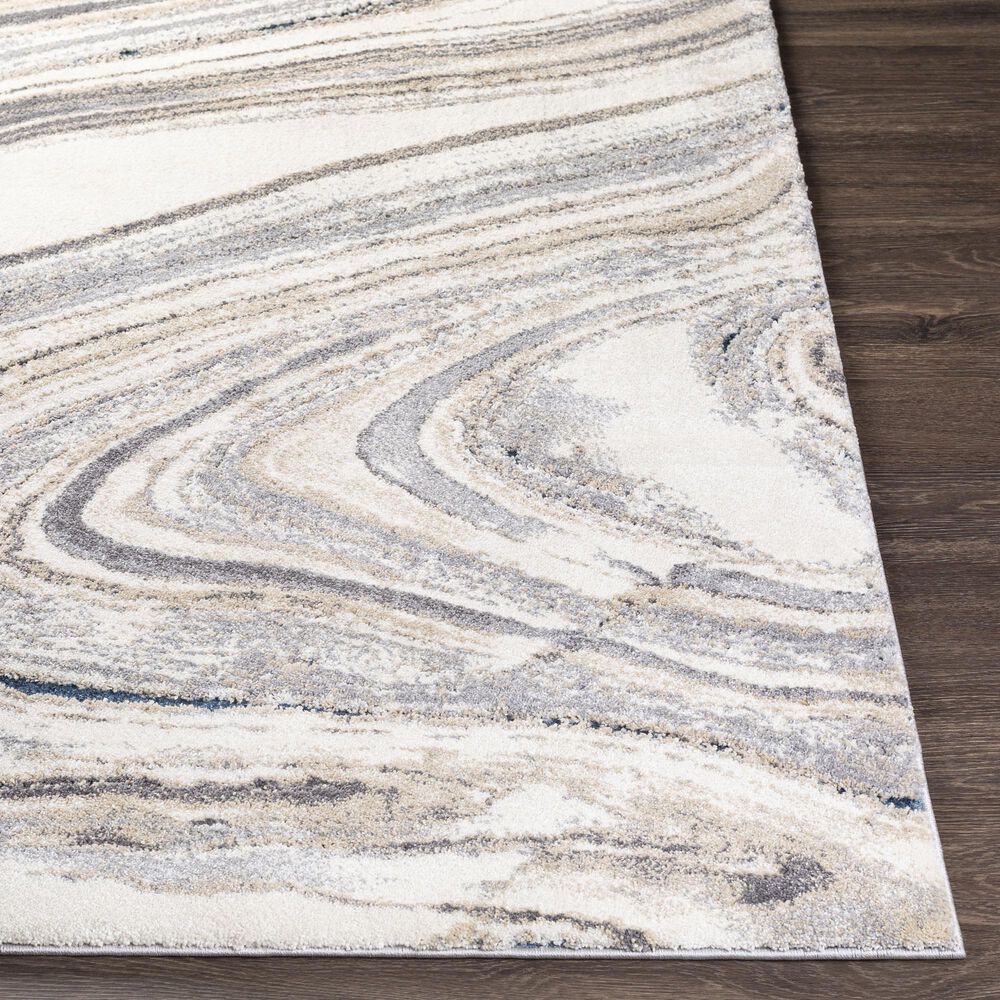 Surya Tuscany TUS-2315 6&#39;7&quot; x 9&#39;6&quot; Cream, Khaki, Gray, Charcoal and Blue Area Rug, , large