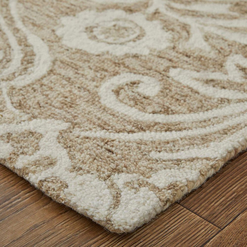 Feizy Belfort Taupe and Ivory 10&#39; x 14&#39; Area Rug, , large