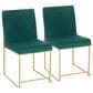 Lumisource Fuji Side Chair with Green Cushion in Gold (Set of 2), , large