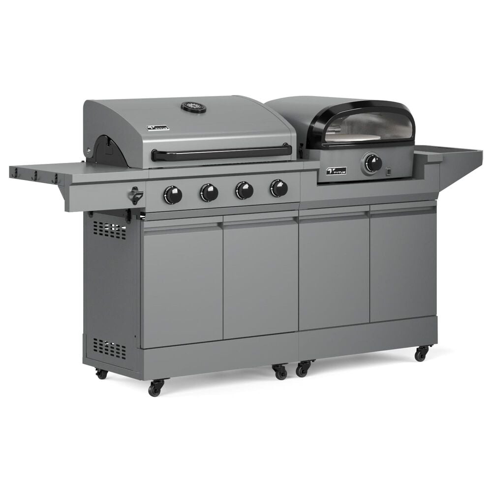Tytus Anaheim and Emberwood 3-Piece Modular Duo with Gas Tabletop Pizza Oven in Gunmetal Gray, , large