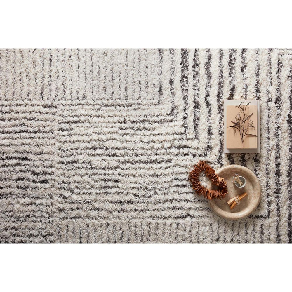 Loloi Levitt Shag 4&#39; x 6&#39; Ivory and Grey Area Rug, , large