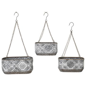 The Gerson Company Nesting Hanging Planters in Gray (Set of 3), , large