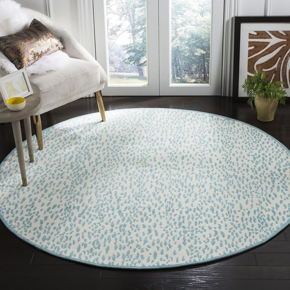 Safavieh Marbella 6&#39; Round Turquoise and Ivory Area Rug, , large