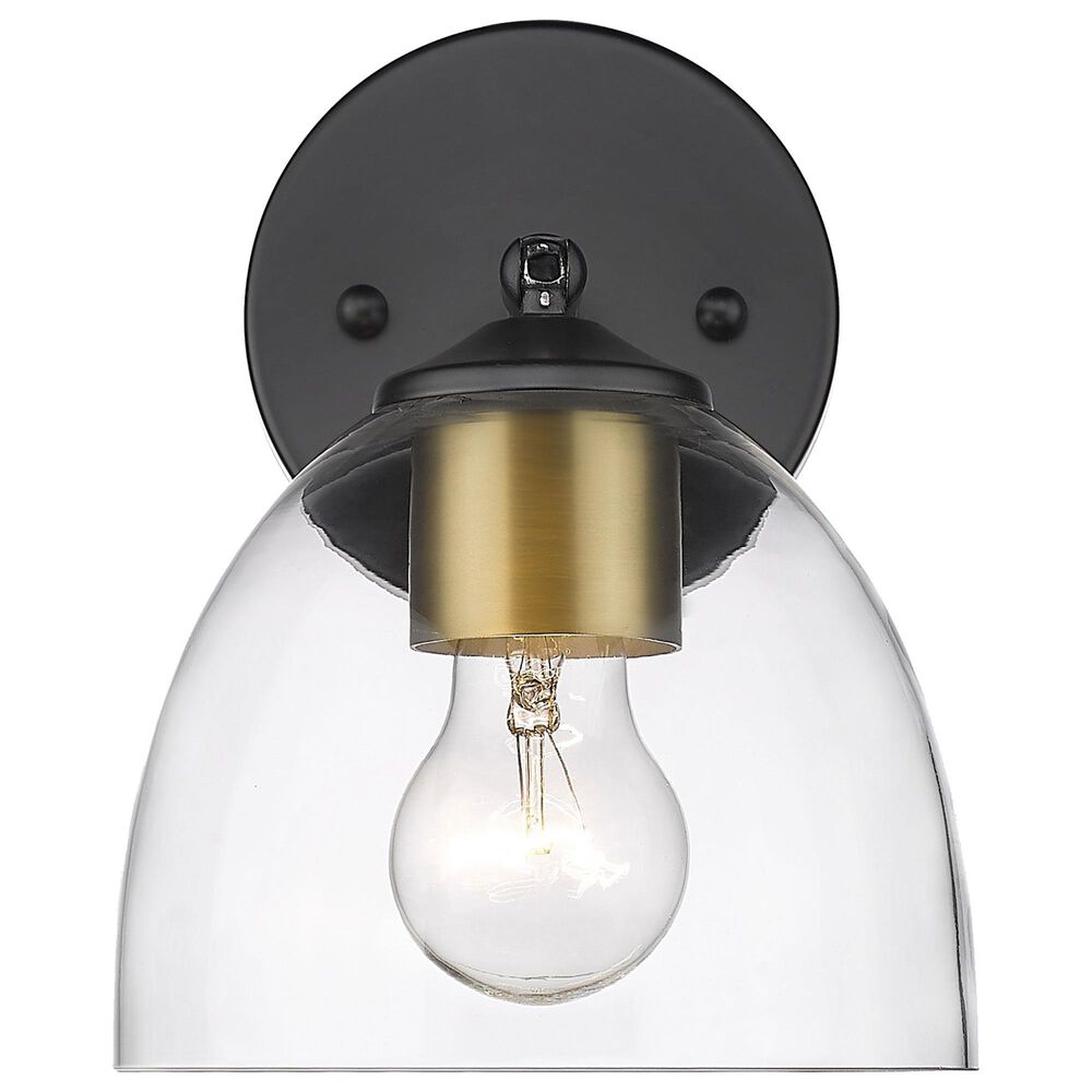 Golden Lighting Roxie 1-Light Wall Sconce with Brushed Champagne Bronze Accent in Matte Black, , large