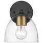 Golden Lighting Roxie 1-Light Wall Sconce with Brushed Champagne Bronze Accent in Matte Black, , large