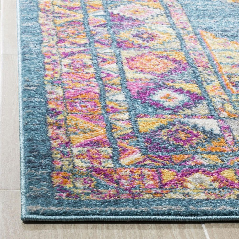 Safavieh Madison MAD133A 2&#39;3&quot; x 8&#39; Light Blue and Orange Runner, , large