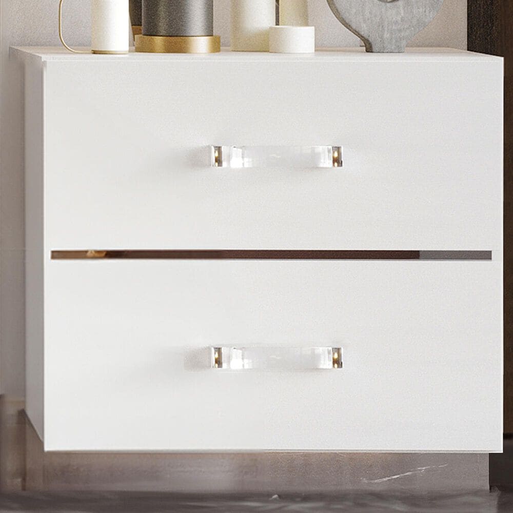 New Heritage Europa 2 Drawer Nightstand in White, , large