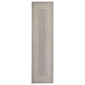 Nourison Horizon HOZ03 Grey 2"2" x 8" Indoor/Outdoor Runner, , large