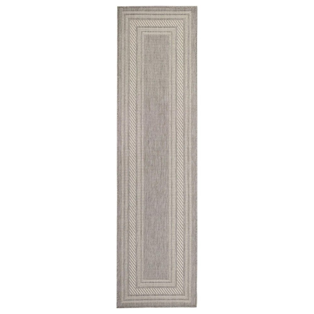 Nourison Horizon HOZ03 Grey 2"2" x 8" Indoor/Outdoor Runner, , large
